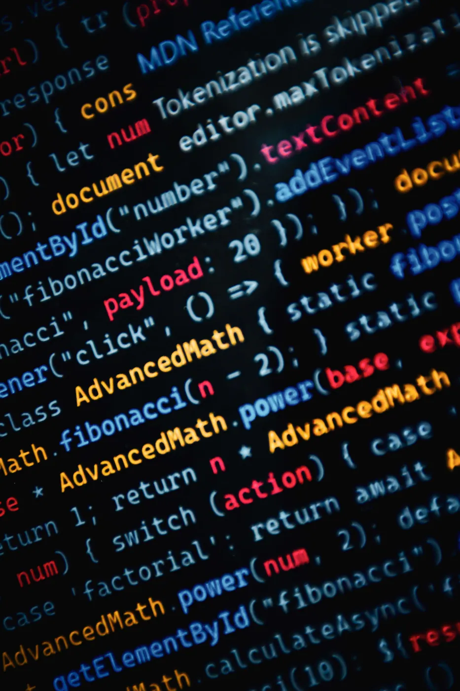 Detalle de código de programación en una pantalla.